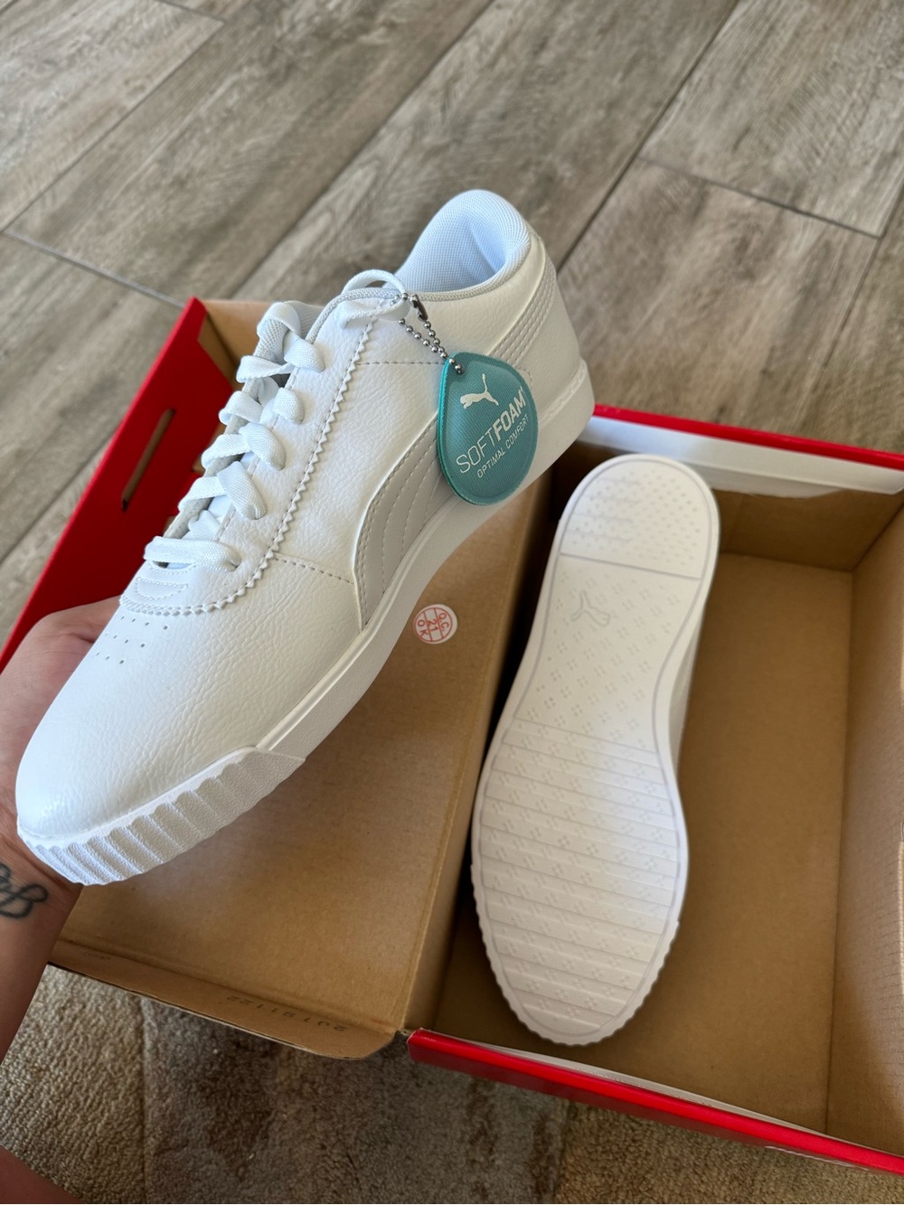Puma White Low-Top Sneakers, brand new with box